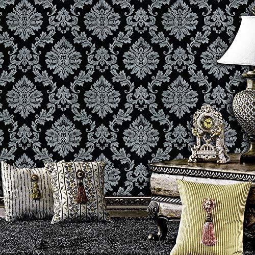 9 Amazing Dark Luxury Damask Wallpaper Ideas: The Ultimate Accent Wall Guide 1 Black damask Wallpaper elegant design