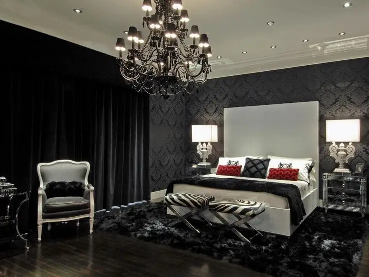 dark luxury wallpaper design for modern interior
