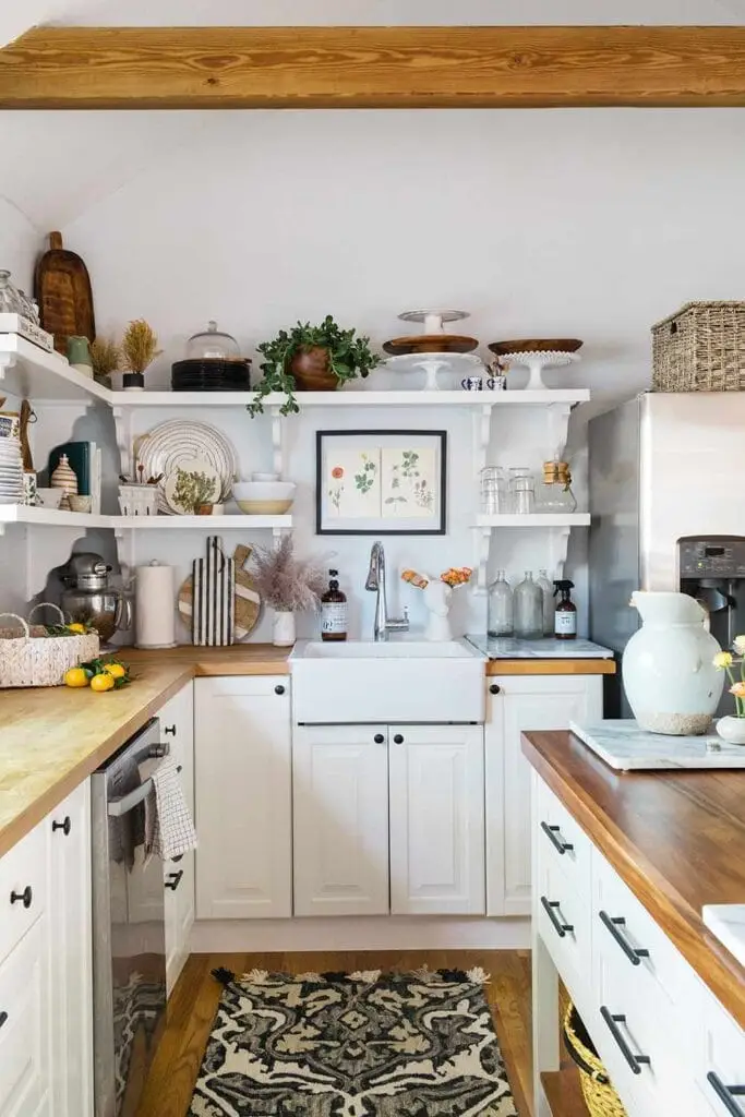 open shelving small kitchen decor ideas